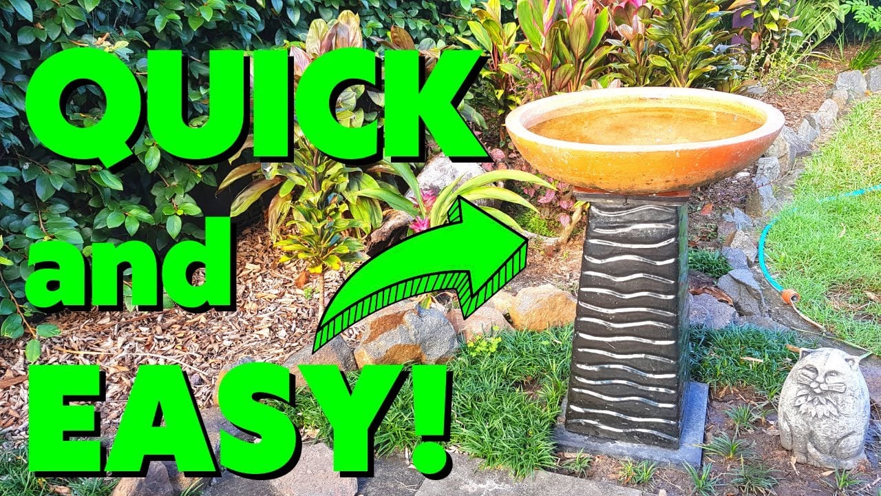 Easy DIY Birdbath with Solar Powered Fountain