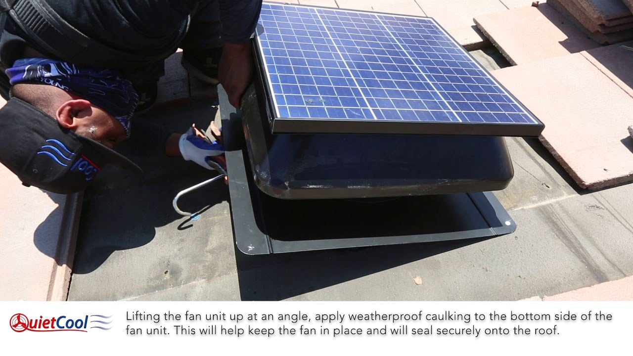 QuietCool Solar Roof Mount Attic Fan Installation