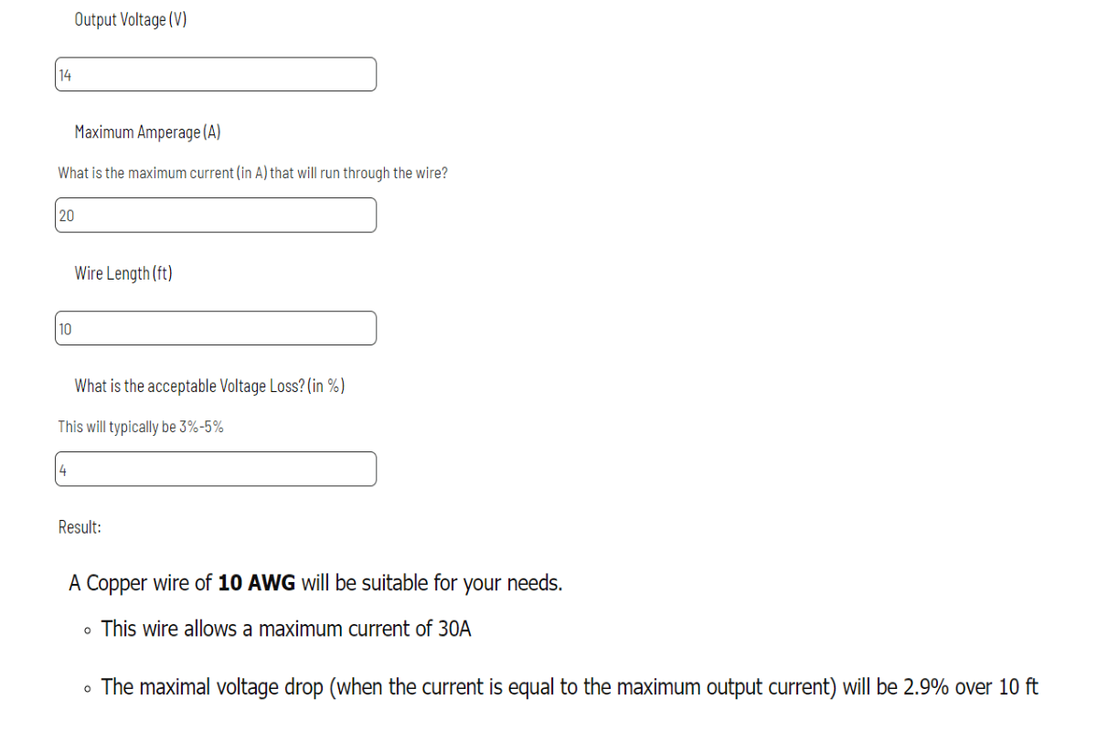 what size cable for 300w solar panel