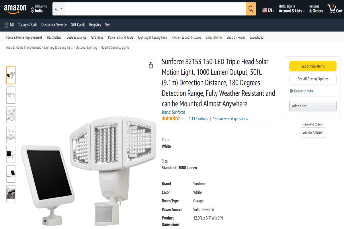 solar security light with motion sensor