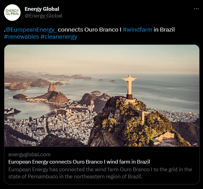 Energy Global tweet