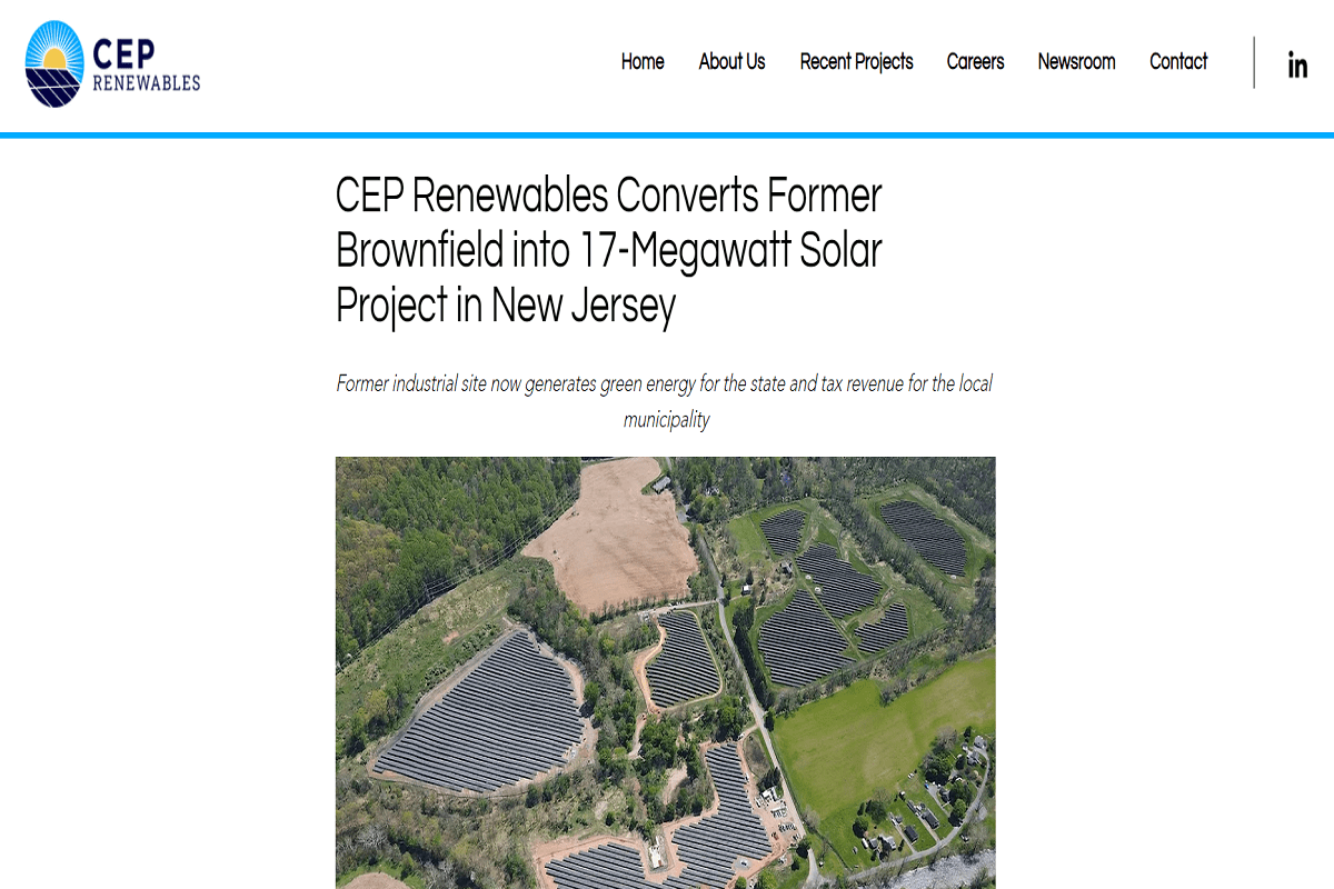 Former Paper Mill Complex in New Jersey Remediated as a 17 Megawatt