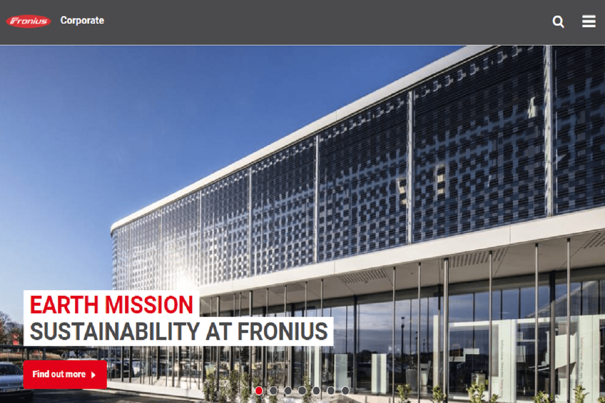 Fronius homepage : Top 10 Solar Inverters in the World #10