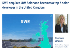 To Boost Solar Capability in UK RWE Acquires JBM Solar To Boost Solar Capability in UK RWE Acquires JBM Solar