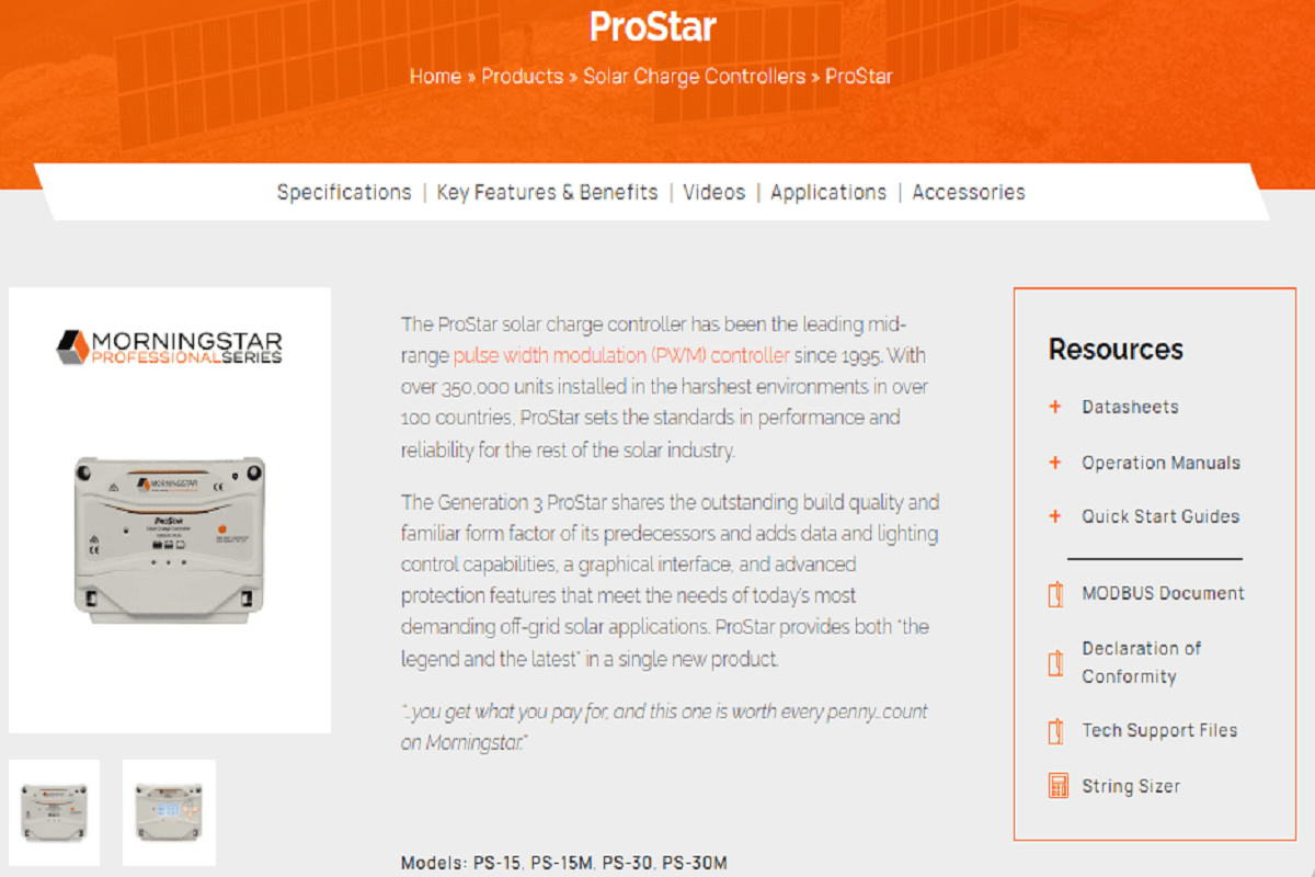MorningStar PWM Prostar PS-30M