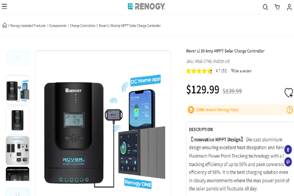 Renogy 30 Li: 6 Best MPPT Solar Charge Controllers #4 