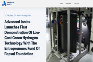 Low-Cost Green Hydrogen Technology Demonstrated ByÂ Advanced Ionics andÂ Repsol Foundation for the First TimeÂ 