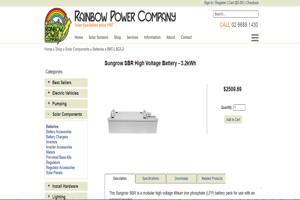 Sungrow SBR High Voltage Battery