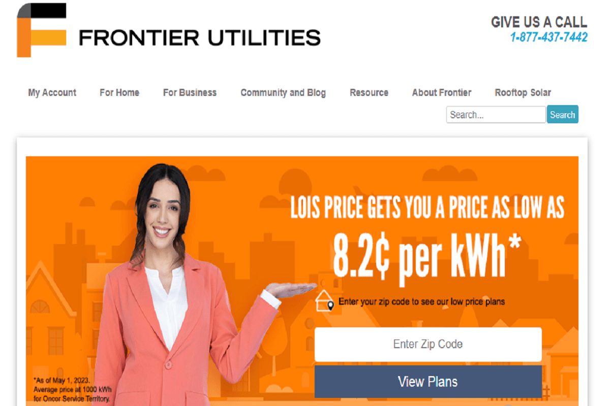 Frontier Utilities official web page