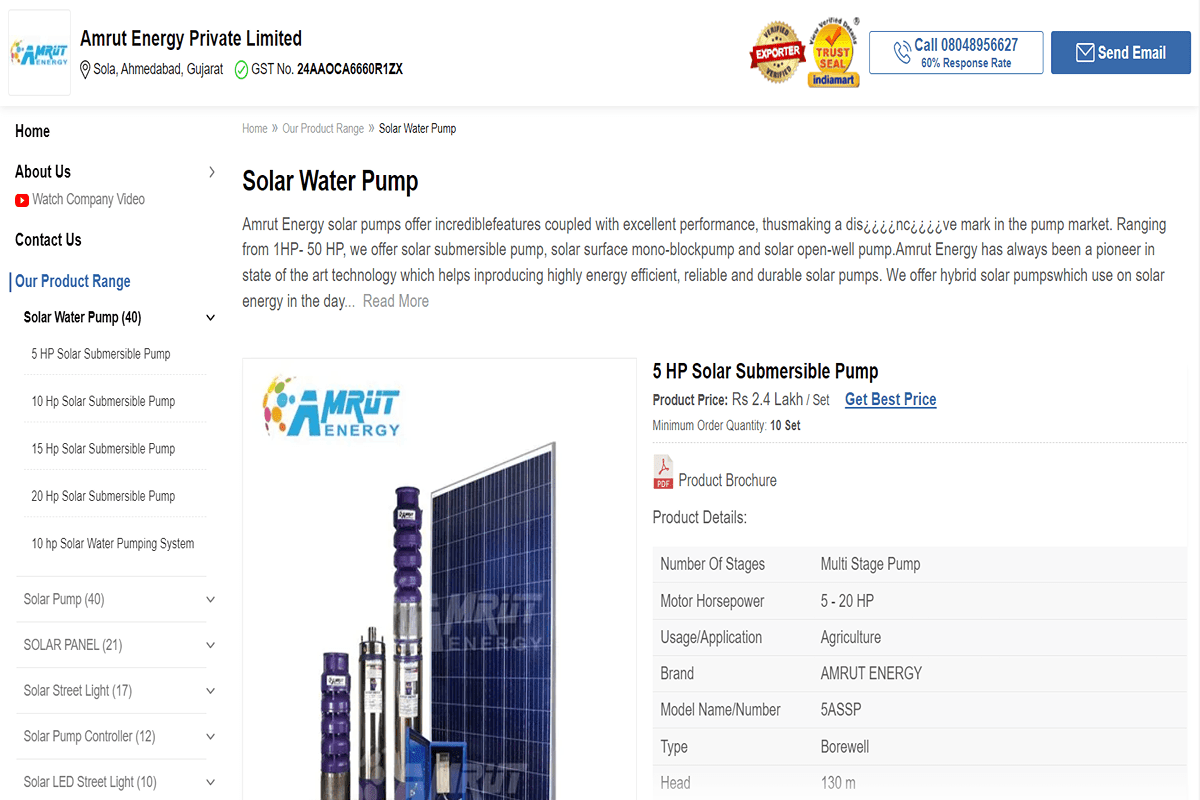 Jan 23 Top 10 Solar Pump Companies in India 6