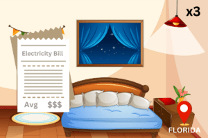 average electric bill for 3 bedroom house in florida
