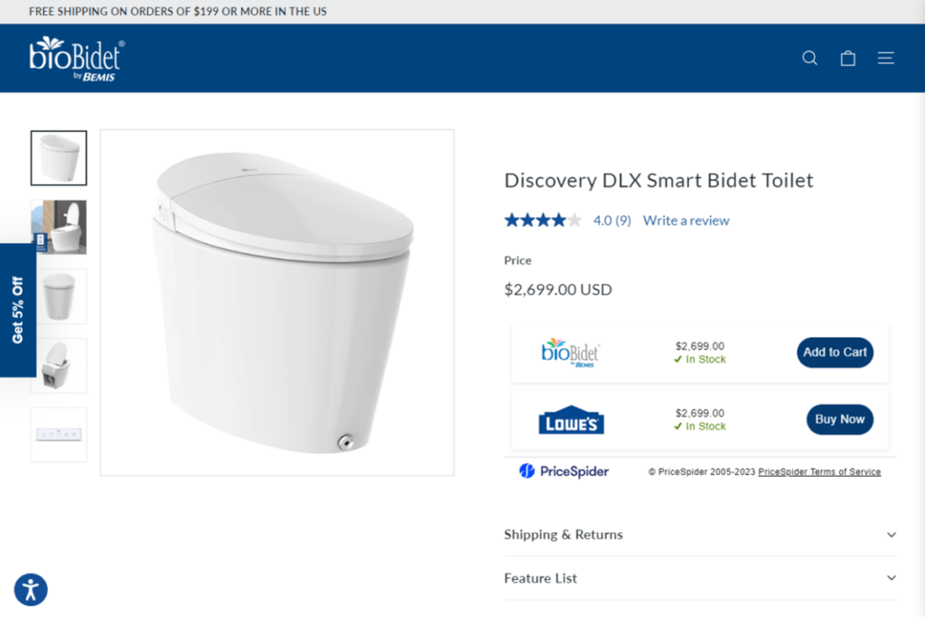 BioBidet: Most Water-Efficient & Sustainable Toilets