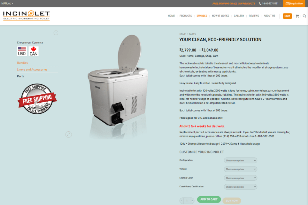 Incinolet: water-efficient toilets