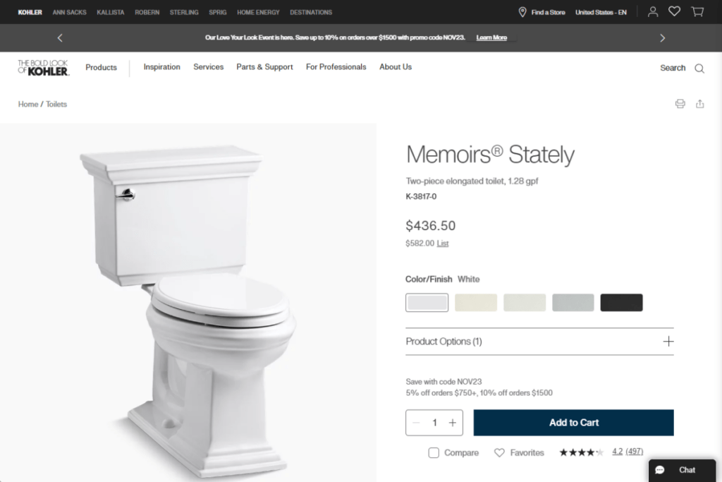 Kohler: eco-friendly toilet