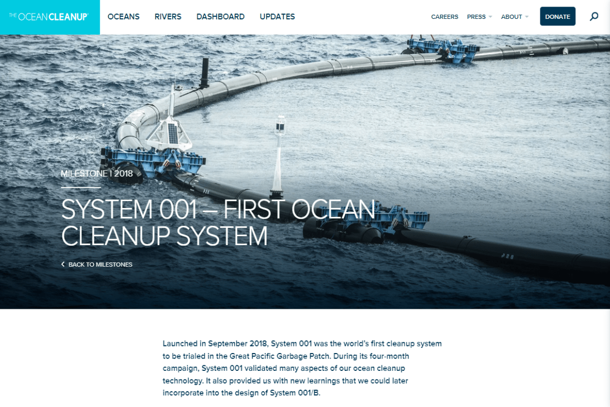 The Ocean Cleanup System: best sustainable inventions