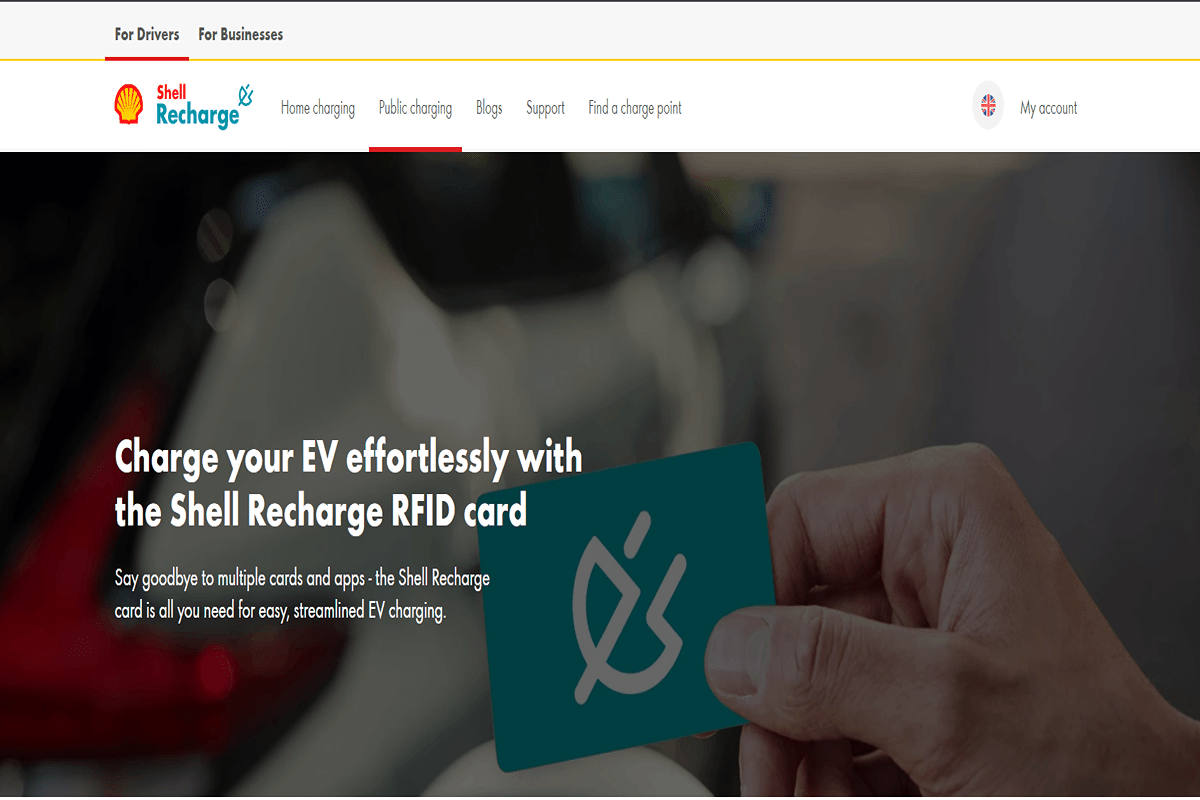 Carte de recharge Shell