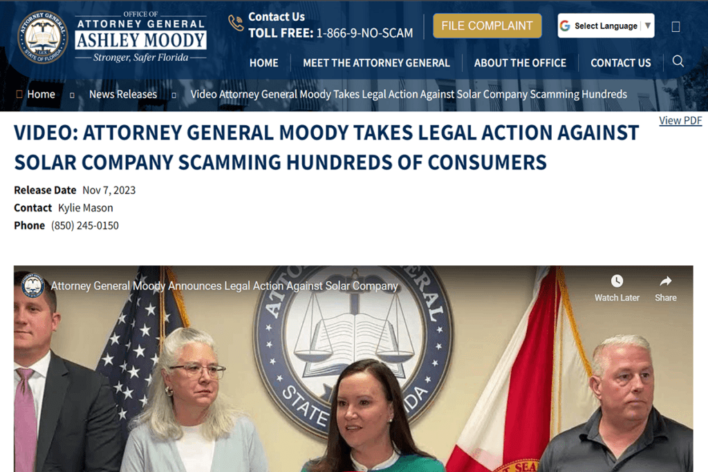 Solar Panel Scams in Florida and California