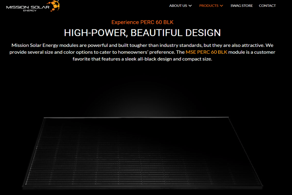 MSE PERC 60/66 Series: mission solar panels spec sheet