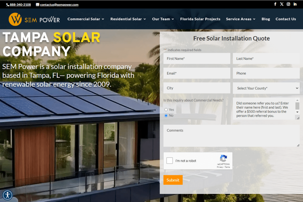 SEM Power-best solar companies in Tampa Florida