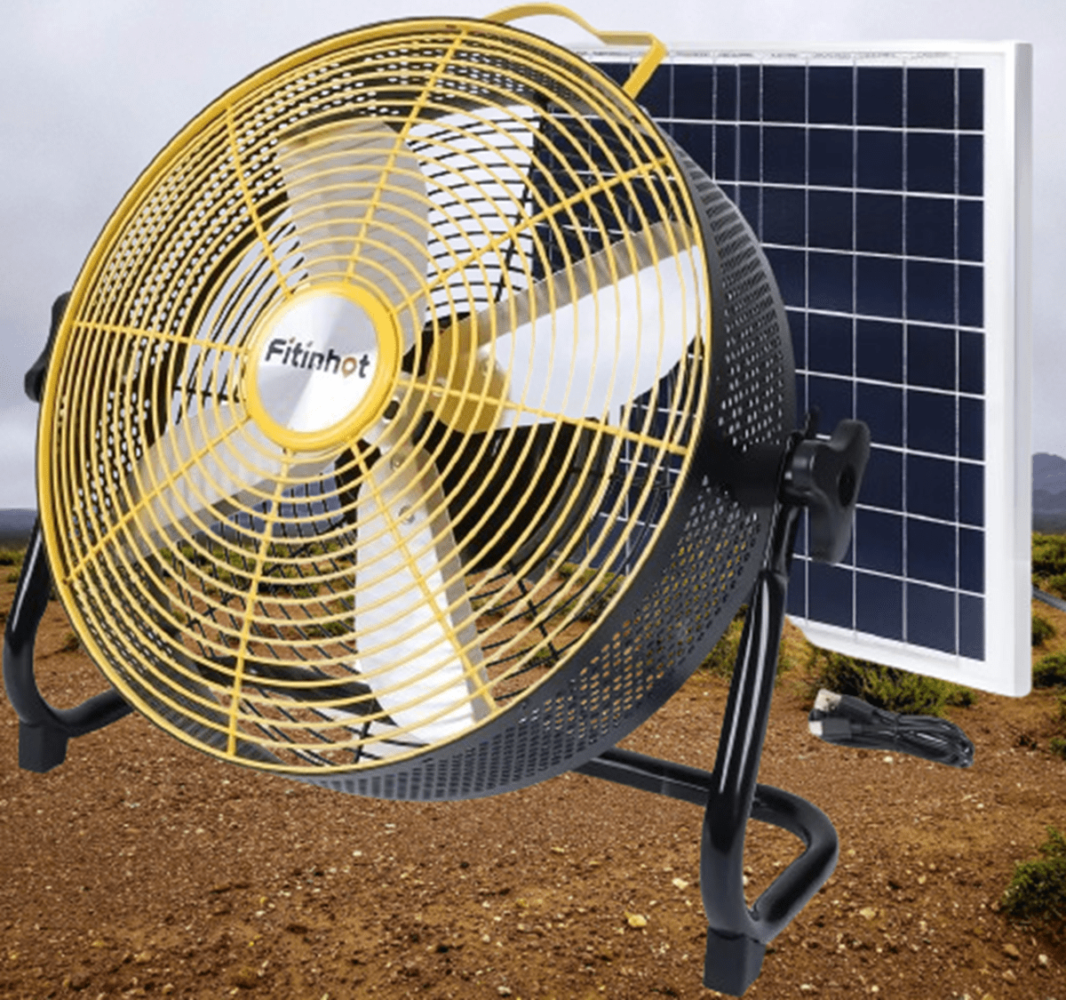 Fitinhot camping Fan:solar-powered fan with battery backup