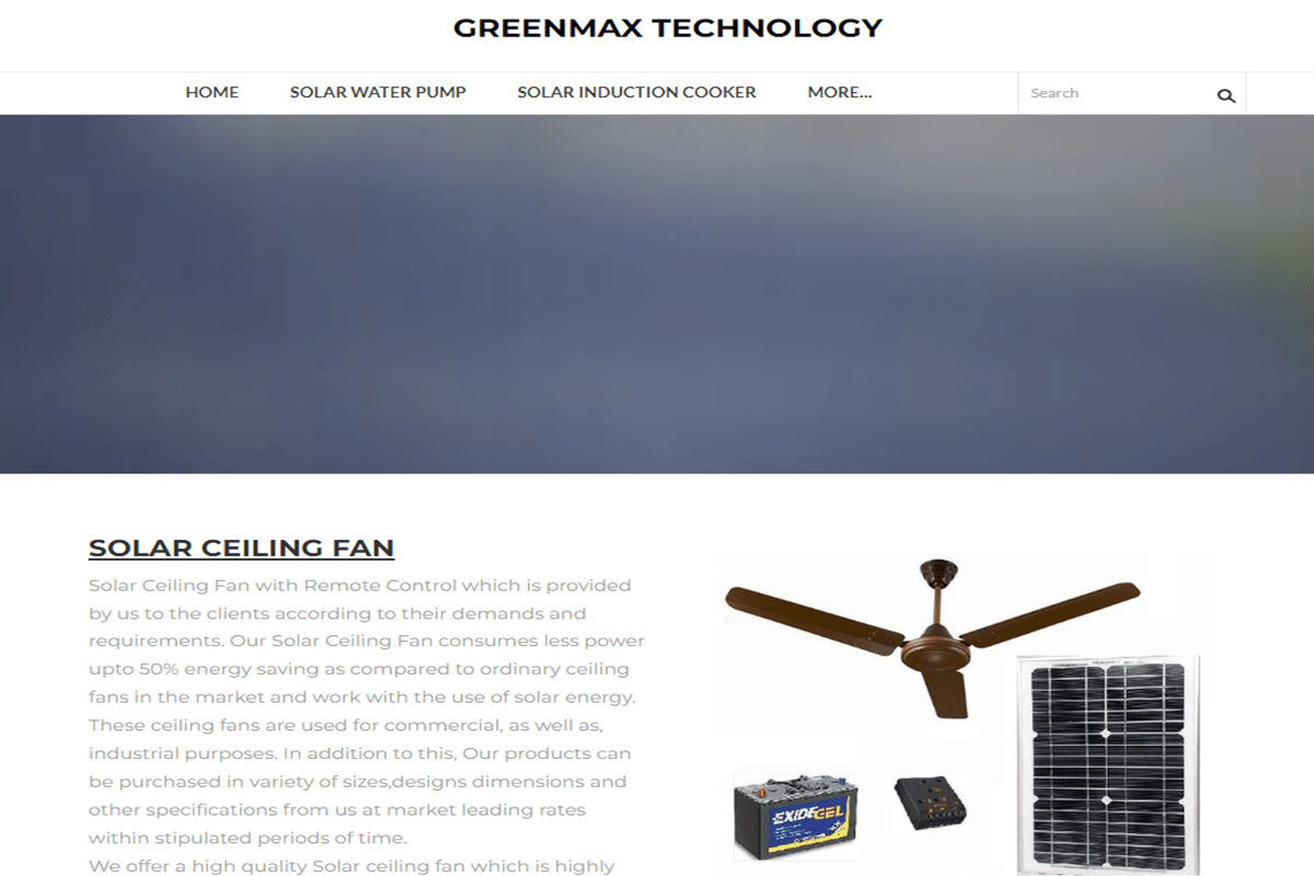 Greenmax Technology: solar powered ceiling fan for gazebo