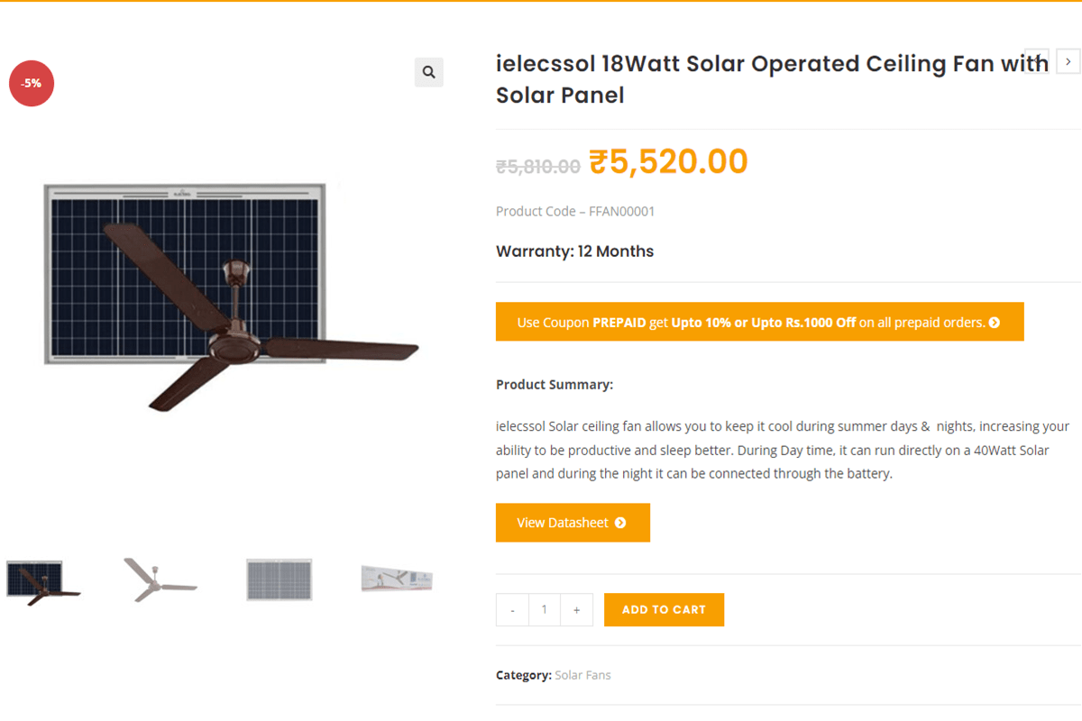 ielecssol: solar powered ceiling fan with light