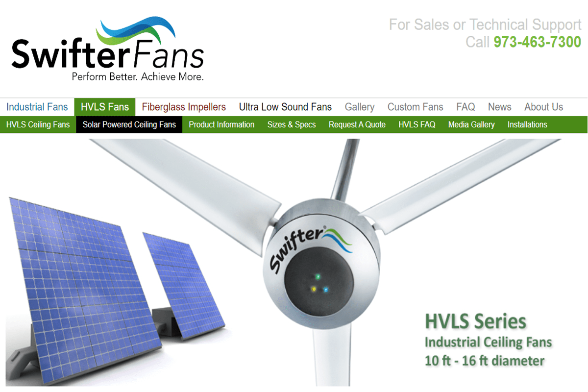 Swifter Fans: Best Solar Powered Ceiling Fan 