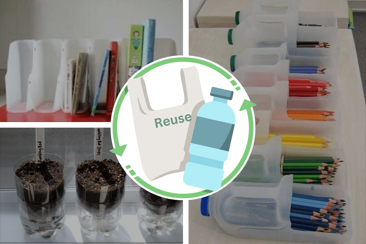 reuse of plastic at home_Bottles, Bags and Other items